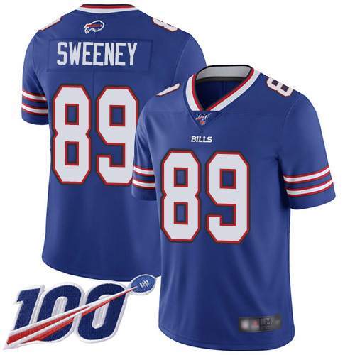 Men Buffalo Bills #89 Tommy Sweeney Royal Blue Team Color Vapor Untouchable Limited Player 100th Season NFL Jersey